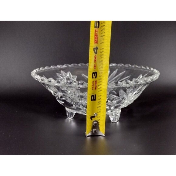 Anchor Hockings Glass Bowl Candy Dish Clear Scalloped Footed Star Of David 7" - Picture 6 of 6